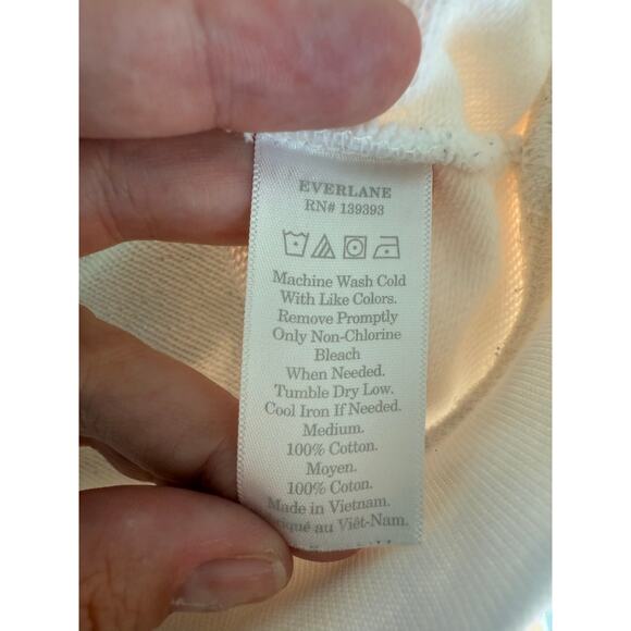 Everlane 100% Cotton White Pullover Sweatshirt Size Medium - Picture 5 of 5